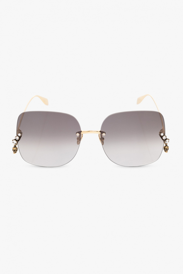 celine spring summer 2019 accessories handbags sunglasses Alexander McQueen SchaferandweinerShops GB Dusk To Dawn round sunglasses in gold with rainbow lens